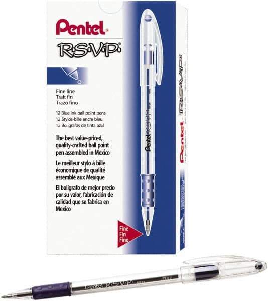 Pentel - Conical Ball Point Pen - Blue - Apex Tool & Supply