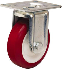 Hamilton - 4" Diam x 1-3/8" Wide x 5-1/16" OAH Top Plate Mount Rigid Caster - Polyurethane Mold on Polypropylene, 400 Lb Capacity, Sealed Precision Ball Bearing, 3-1/8 x 4-1/8" Plate - Apex Tool & Supply