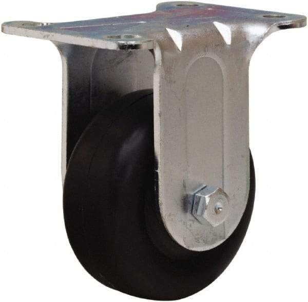 Hamilton - 3" Diam x 1-3/8" Wide x 4-13/16" OAH Top Plate Mount Rigid Caster - Polyolefin, 230 Lb Capacity, Plain Bore Bearing, 2-3/4 x 3-3/4" Plate - Apex Tool & Supply