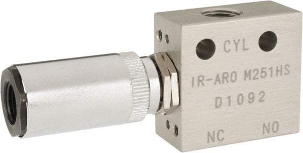 ARO/Ingersoll-Rand - 1/8" Inlet x 1/8" Outlet, Pilot Actuator, Spring Return, 2 Position, Body Ported Solenoid Air Valve - 0.25 CV, 3 Way, 140 psi, 122° Max Temp, 15° Min Temp - Apex Tool & Supply