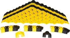 UltraTech - 1 Channel, 24 Ft Long, 3/8" Max Compatible Cable Diam, Yellow/Black ABS On Floor Cable Cover - 3" Overall Width x 3/4" Overall Height, 3/4" Channel Width x 3/8" Channel Height - Apex Tool & Supply