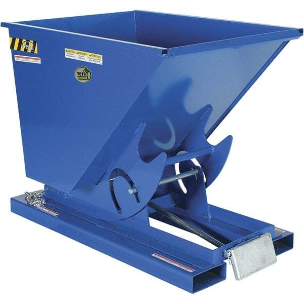 Vestil - 4,000 Lb Load Capacity, 1/2 Cu Yd, Steel Self-Dumping Hopper - 33-9/16" Wide x 51-7/8" Long x 38-1/16" High, Blue - Apex Tool & Supply
