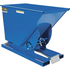 Vestil - 4,000 Lb Load Capacity, 3/4 Cu Yd, Steel Self-Dumping Hopper - 31-9/16" Wide x 61-1/8" Long x 42-3/4" High, Blue - Apex Tool & Supply