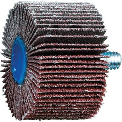 PFERD - 1-1/2" Diam x 1" Face Width, Aluminum Oxide Coated Mounted Flap Wheel - 1/4-20 Threaded Mount, 60 Grit, 23,000 Max RPM - Apex Tool & Supply