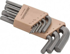 Paramount - 9 Piece L-Key Short Arm Hex Key Set - Hex Range 1.5 to 10mm, Steel - Apex Tool & Supply