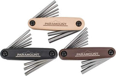 Paramount - 24 Piece Fold-Up Hex Key Set - Hex Range 5/64 to 1/4", Steel - Apex Tool & Supply