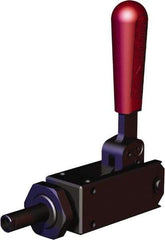 De-Sta-Co - 1,124.05 Lb Load Capacity, Flanged Base, Carbon Steel, Standard Straight Line Action Clamp - 2 Mounting Holes, 0.22" Mounting Hole Diam, 0.35" Plunger Diam, Straight Handle - Apex Tool & Supply