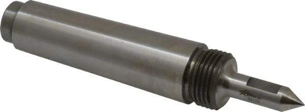 Riten - 3/8" Head Diam, Steel Long Point Solid Dead Center - 3MT Morse Taper, 3/8" Point Diam, 1-1/4" Point Length, 1-11/16" OAL - Apex Tool & Supply