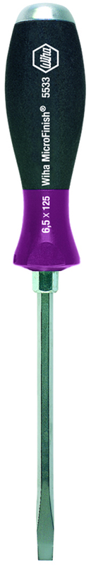 10.0 x 175mm - MicroFinish Non-Slip Grip Slotted Screwdriver w/Hex Bolster & Metal Striking Cap - Apex Tool & Supply