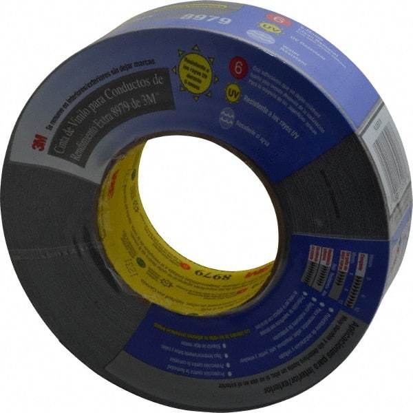 3M - 2" x 55m Black Duct Tape - 12.1 mil, Rubber Adhesive, Polyethylene Film Backing, 36 Lb/ln Tensile Strength, 200°F Max, Series 8979 - Apex Tool & Supply