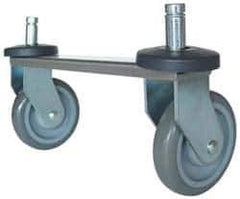 Value Collection - 5" Diam x 1-1/4" Wide, Polyurethane Rigid Caster - 600 Lb Capacity, Friction Ring Stem Mount - Apex Tool & Supply