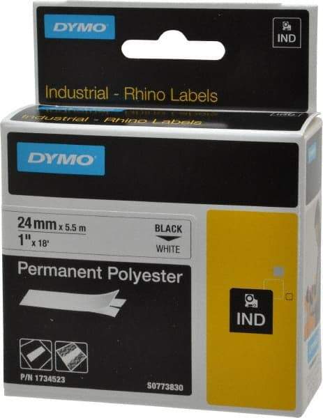 Rhino - 216" Long, White Permanent Polyester Tape Self Laminating Label - For RHINO 6000 or RHINO 6500 - Apex Tool & Supply