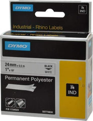 Rhino - 216" Long, White Permanent Polyester Tape Self Laminating Label - For RHINO 6000 or RHINO 6500 - Apex Tool & Supply