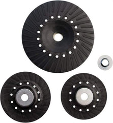 Made in USA - 6" Diam Locking Nut Disc Backing Pad - Medium Density, 10,000 RPM - Apex Tool & Supply