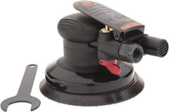 PRO-SOURCE - 12,000 OPM, 3 CFM Air Consumption, 90 psi Air Pressure, Palm Air Orbital Sander - Round Pad, Hook & Loop Backing, 1/4 NPT Inlet - Apex Tool & Supply