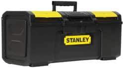 Stanley - 3 Compartment Tool Box - 23-5/16" Wide x 11" Deep x 10-5/32" High, Polypropylene, Black/Yellow - Apex Tool & Supply