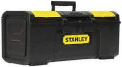 Stanley - 3 Compartment Tool Box - 23-5/16" Wide x 11" Deep x 10-5/32" High, Polypropylene, Black/Yellow - Apex Tool & Supply