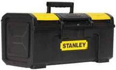 Stanley - 3 Compartment Tool Box - 18-7/8" Wide x 10-1/4" Deep x 9" High, Polypropylene, Black/Yellow - Apex Tool & Supply