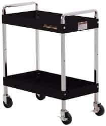 Blackhawk by Proto - 350 Lb Capacity, 30" Wide x 16" Long x 35-1/2" High Standard Utility Cart - 2 Shelf, Steel, Swivel Casters - Apex Tool & Supply