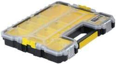 Stanley - 18-13/32" Wide x 13-29/32" High x 2-29/32" Deep, Shallow Small Parts Storage Box - Polypropylene Resin Frame, 10 Compartments, 3-1/4" Wide x 2" High x 5-3/8" Deep Bin - Apex Tool & Supply