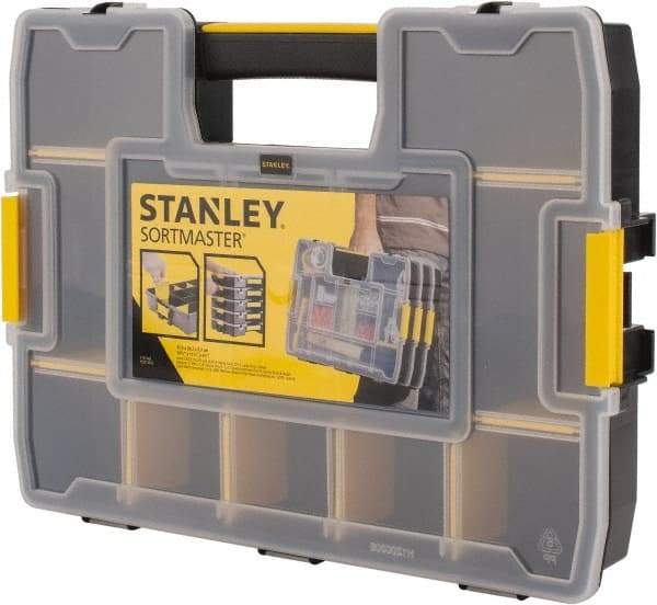 Stanley - 14-39/64" Wide x 2-39/64" High x 11-13/32" Deep, SortMaster Junior - Polypropylene Resin Frame, 14 Compartments - Apex Tool & Supply