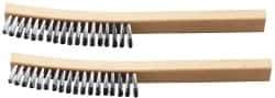 Ability One - 4 Rows x 1 Column Steel Plater's Brush - 13" OAL, 1" Trim Length, Wood Curved Handle - Apex Tool & Supply