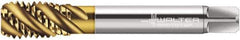 Walter-Prototyp - 1-8 UNC 4 Flute 2B Modified Bottoming Spiral Flute Tap - Cobalt, TiN Finish, 5-1/8" OAL, Right Hand Flute, Right Hand Thread, Series A2256705 - Apex Tool & Supply
