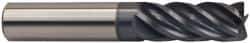 Accupro - 5/8", 5 Flute, Single End, Solid Carbide, 0.03" Corner Radius End Mill - 3-1/2" OAL, 37° Helix, Right Hand Flute, 1-5/8" LOC, Right Hand Cut - Apex Tool & Supply