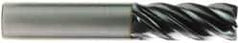 OSG - 1", 5 Flute, Single End, Solid Carbide, 0.03" Corner Radius End Mill - 4" OAL, 35° Helix, Right Hand Flute, 1-1/2" LOC, Right Hand Cut - Apex Tool & Supply