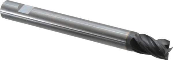 OSG - 3/4", 1" LOC, 3/4" Shank Diam, 7" OAL, 4 Flute, Solid Carbide Square End Mill - Single End, TiAlN Finish, Spiral Flute, 35° Helix, Centercutting, Right Hand Cut, Right Hand Flute, Series VG464 - Apex Tool & Supply