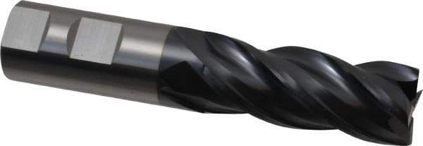 OSG - 1", 2-1/2" LOC, 1" Shank Diam, 5" OAL, 4 Flute, Solid Carbide Square End Mill - Single End, TiAlN Finish, Spiral Flute, 35° Helix, Centercutting, Right Hand Cut, Right Hand Flute, Series VG441 - Apex Tool & Supply