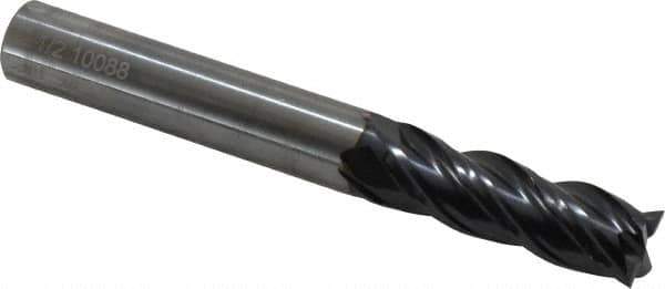 OSG - 1/2", 1-1/2" LOC, 1/2" Shank Diam, 4" OAL, 4 Flute, Solid Carbide Square End Mill - Single End, TiAlN Finish, Spiral Flute, 35° Helix, Centercutting, Right Hand Cut, Right Hand Flute, Series VG441 - Apex Tool & Supply