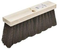 Ability One - 16" Rough Surface Polypropylene Push Broom - 6-3/4" Bristle Length, Wood Block, Tapered Handle Connection - Apex Tool & Supply