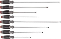 Proto - 8 Piece Slotted & Phillips Screwdriver Set - Bit Sizes: Philips #1 to #2 - Apex Tool & Supply