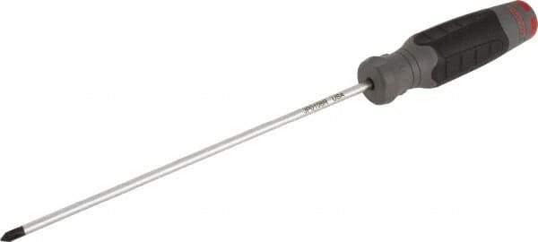 Proto - #1, 12" OAL, Standard Phillips Screwdriver - 8" Blade Length, Round Shank, Ergonomic Handle - Apex Tool & Supply