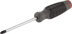 Proto - #2, 8-1/4" OAL, Standard Phillips Screwdriver - 4" Blade Length, Round Shank, Ergonomic Handle - Apex Tool & Supply