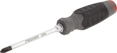 Proto - #2, 4-1/4" OAL, Standard Phillips Screwdriver - 4" Blade Length, Round Shank, Ergonomic Handle - Apex Tool & Supply