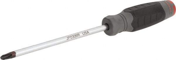 Proto - #3, 10-1/2" OAL, Standard Phillips Screwdriver - 6" Blade Length, Round Shank, Ergonomic Handle - Apex Tool & Supply