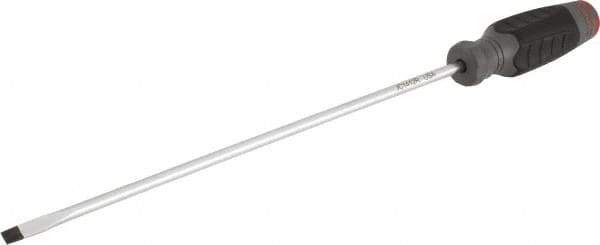 Proto - 413mm OAL Cabinet Slotted Screwdriver - 305mm Blade Length, Round Shank, Ergonomic Handle - Apex Tool & Supply