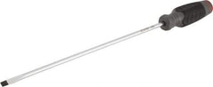 Proto - 413mm OAL Cabinet Slotted Screwdriver - 305mm Blade Length, Round Shank, Ergonomic Handle - Apex Tool & Supply