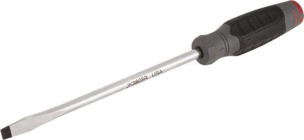 Proto - 324mm OAL Keystone Slotted Screwdriver - 203mm Blade Length, Round Shank, Ergonomic Handle - Apex Tool & Supply