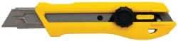 Stanley - Snap Utility Knife - 4-3/8" Blade, Yellow, Silver & Black Elastomer Plastic Handle, 1 Blade Included - Apex Tool & Supply