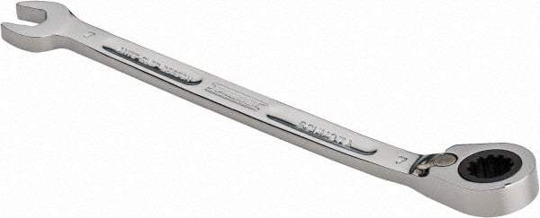 Proto - 7mm 12 Point Combination Wrench - 15° Head Angle, 5-5/32" OAL, Steel, Chrome Finish - Apex Tool & Supply