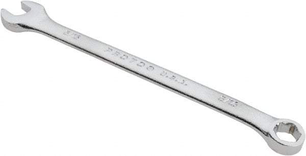 Proto - 5/16" 6 Point Combination Wrench - 15° Head Angle, 5-7/16" OAL, Steel, Satin Finish - Apex Tool & Supply