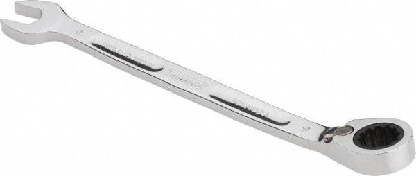 Proto - 9mm 12 Point Combination Wrench - 15° Head Angle, 5-43/64" OAL, Steel, Chrome Finish - Apex Tool & Supply