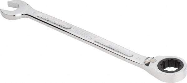 Proto - 21mm 12 Point Combination Wrench - 15° Head Angle, 11-13/16" OAL, Steel, Chrome Finish - Apex Tool & Supply