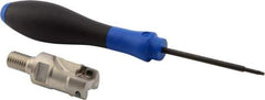 Seco - 3/4" Cut Diam, 0.354" Max Depth of Cut, 1.378" OAL, Indexable Square Shoulder End Mill - XOEX, XOMX Inserts, M10 Modular Connection, 90° Lead Angle, Through Coolant, Series Turbo 10 - Apex Tool & Supply