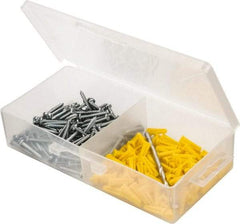 Value Collection - 300 Piece, #6 to 8 Screw, Plastic & Steel Slotted/Phillips Drive Anchor Assortment - Zinc Plated, 3/4" Long - Apex Tool & Supply