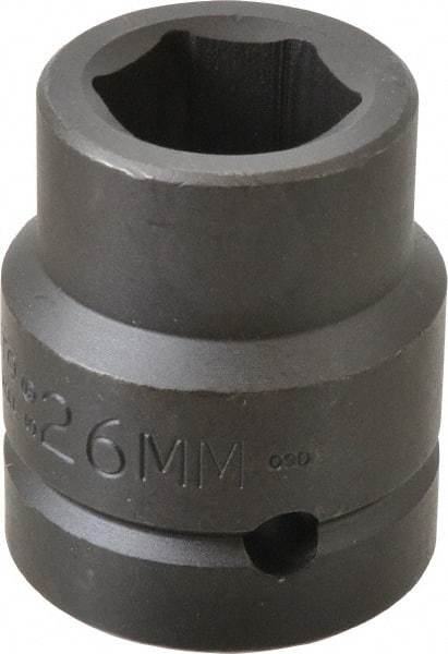 Proto - 1" Drive 26mm Impact Socket - 6 Points, 2-1/32" OAL - Apex Tool & Supply