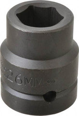 Proto - 1" Drive 26mm Impact Socket - 6 Points, 2-1/32" OAL - Apex Tool & Supply